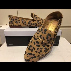 Leopard suede loafers